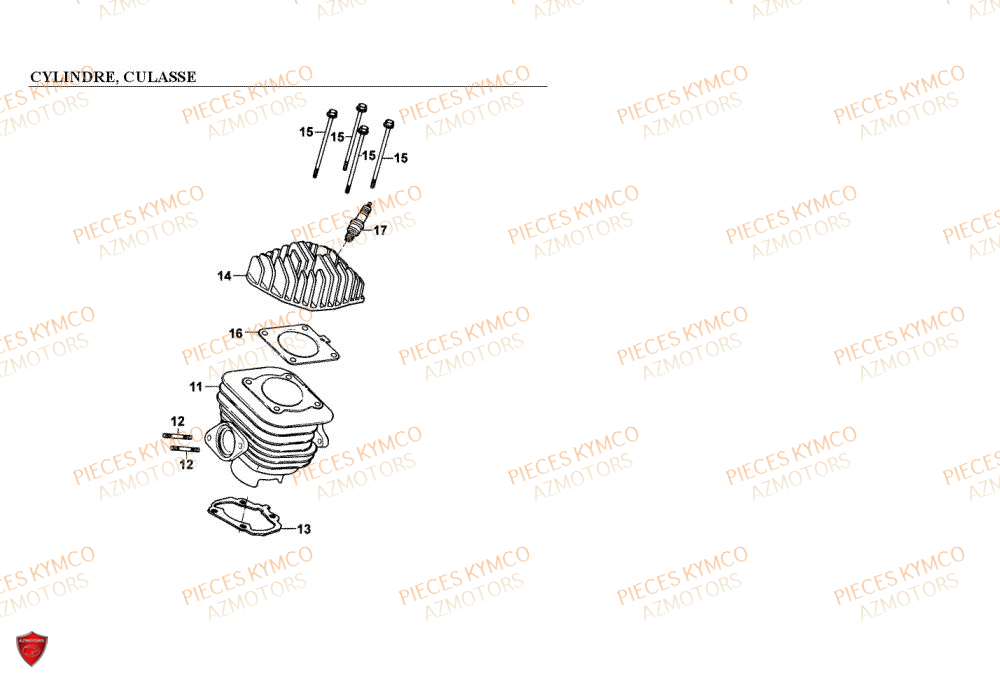 Cylindre KYMCO Pieces COBRA 50 2T EXCLUSIVE