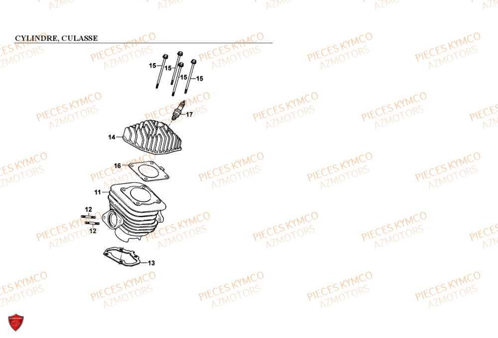 CYLINDRE KYMCO Pieces Scooter Kymco 50 COBRA 2T EXCLUSIVE