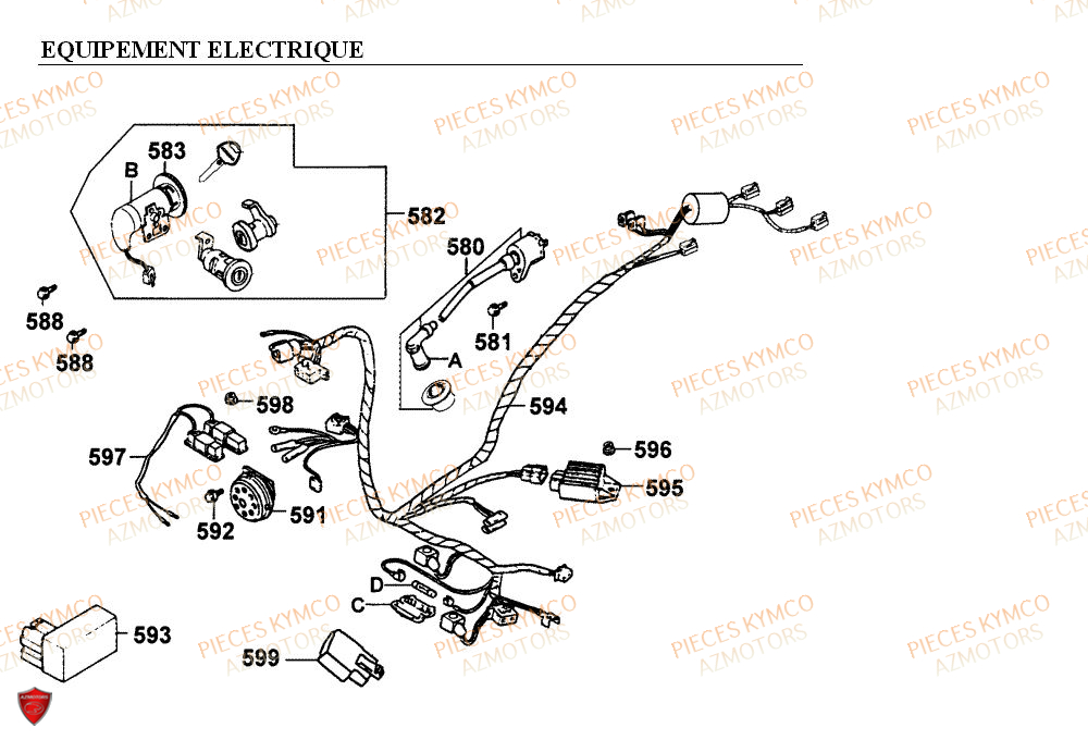 EQUIPEMENT_ELECTRIQUE KYMCO Pieces Scooter Kymco 50 COBRA 2T EXCLUSIVE