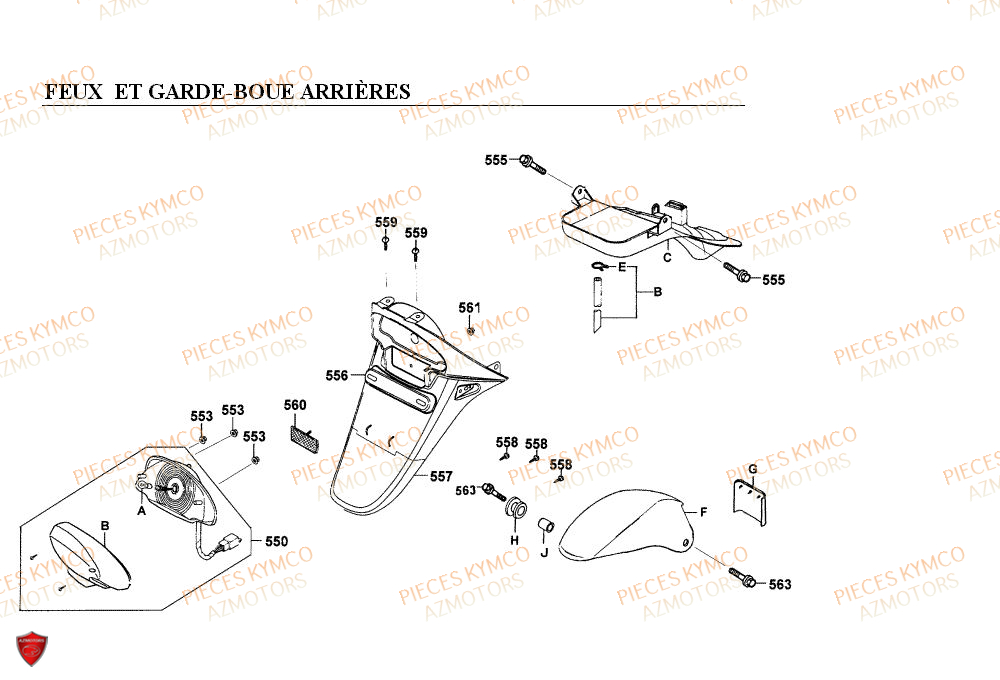 Garde Boue Arriere KYMCO Pieces COBRA 50 2T EXCLUSIVE