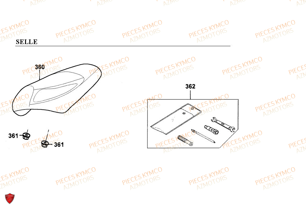 Selle KYMCO Pieces COBRA 50 2T EXCLUSIVE