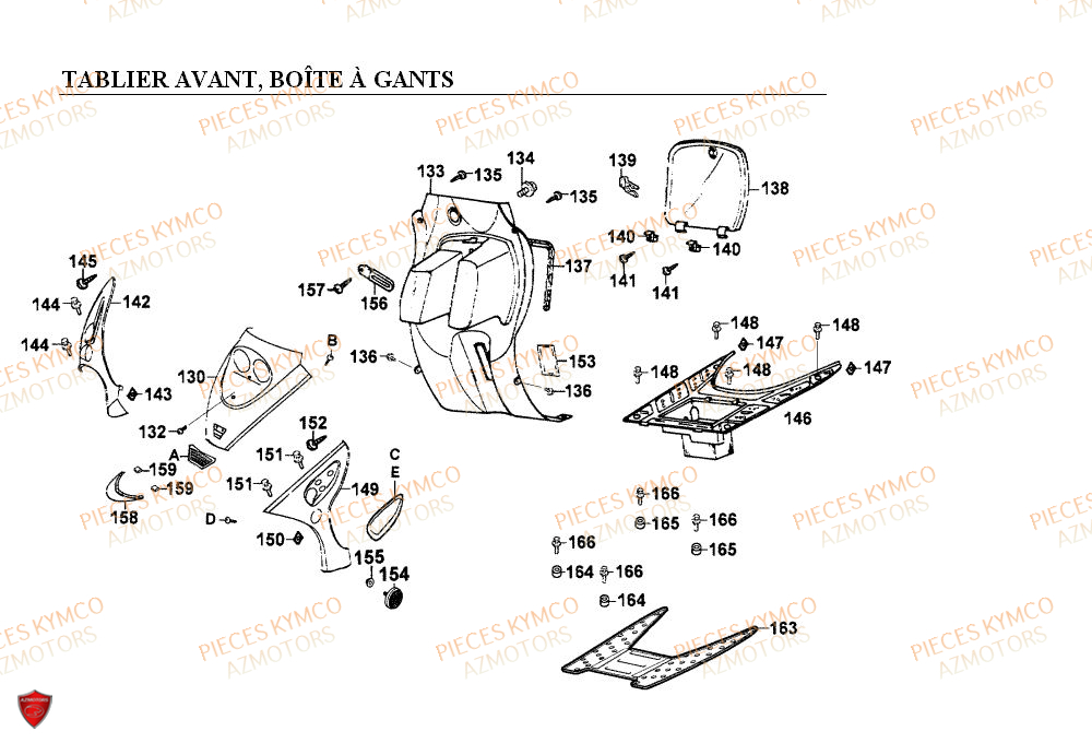 Tablier Avant KYMCO Pieces COBRA 50 2T EXCLUSIVE