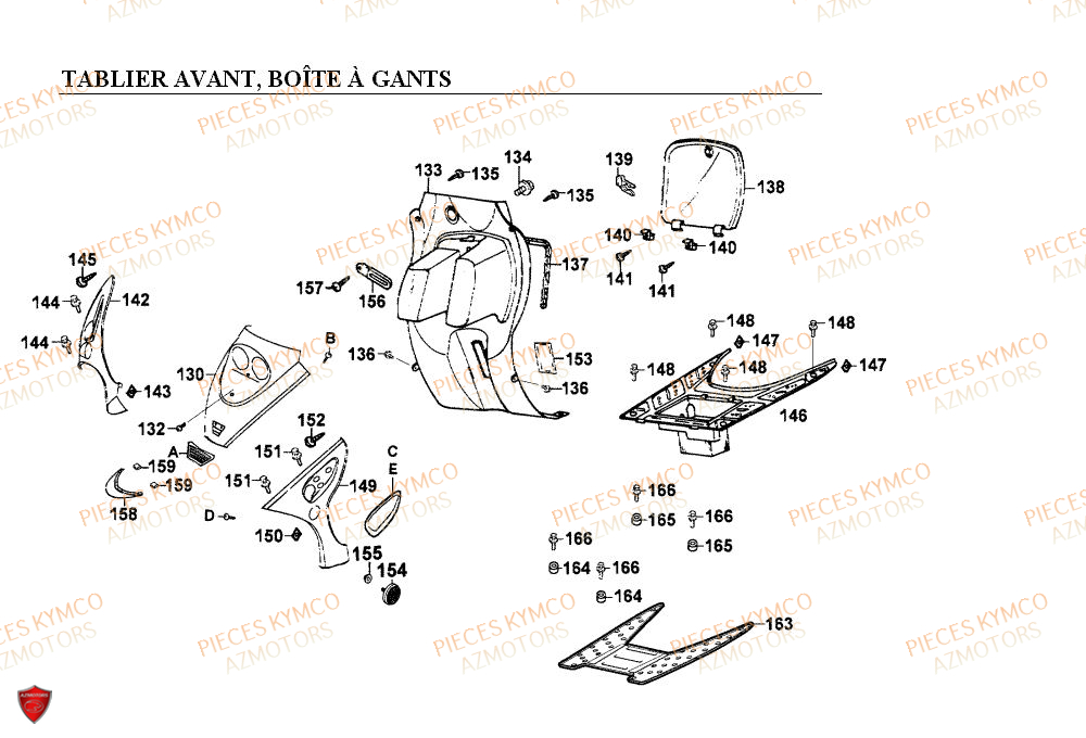 TABLIER_AVANT KYMCO Pieces Scooter Kymco 50 COBRA 2T EXCLUSIVE