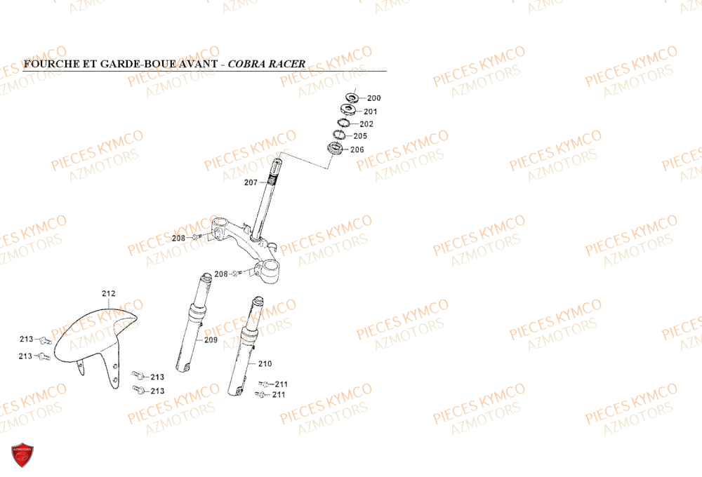 FOURCHE AVANT COBRA RACER AZMOTORS COBRA 50