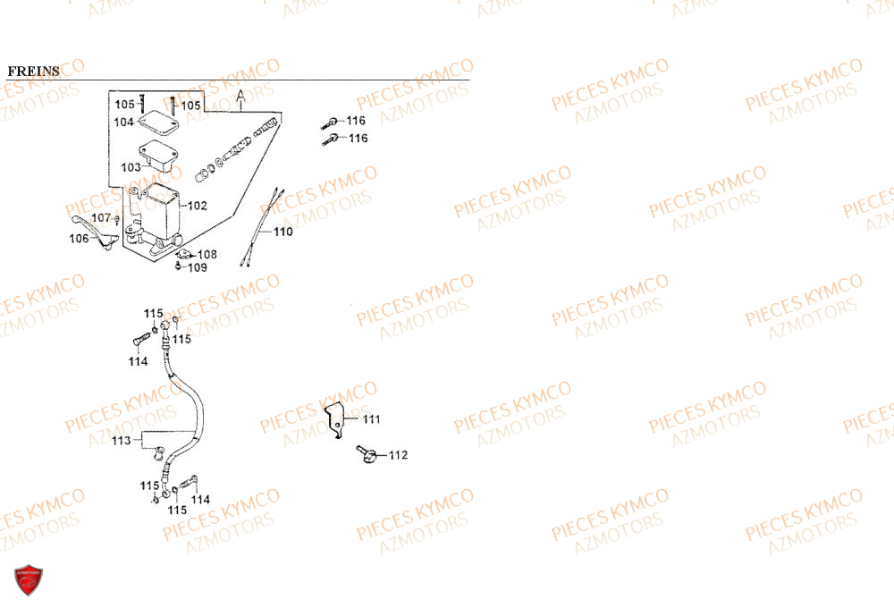 Freins KYMCO Pieces COBRA 50 2T (SF10AF/SF10AG)