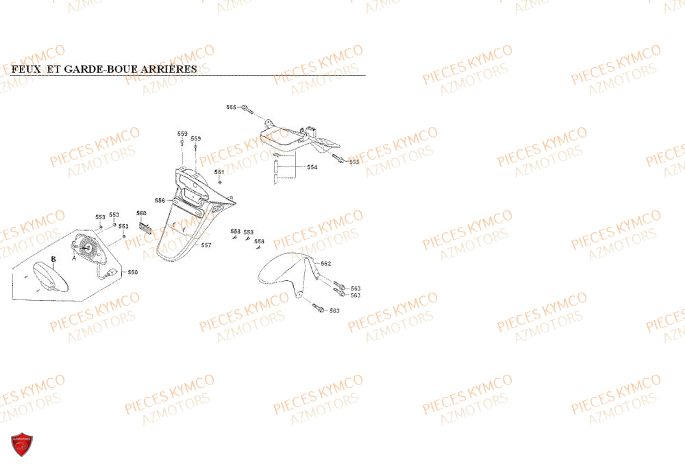Garde Boue Arriere KYMCO Pieces COBRA 50 2T (SF10AF/SF10AG)