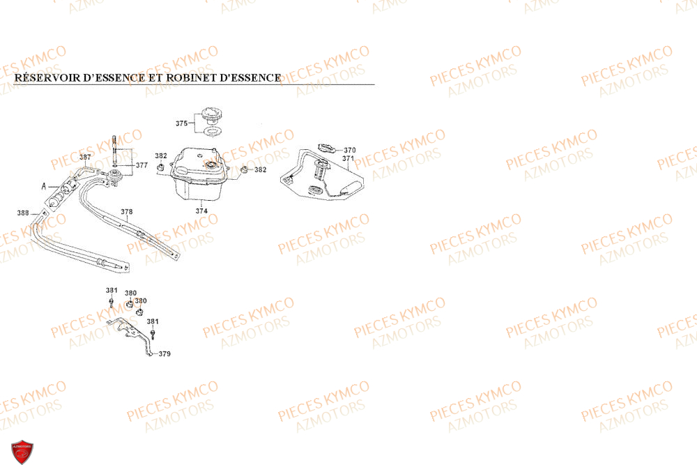 RESERVOIR KYMCO Pieces Scooter 50 COBRA azmotors jeu de plaquette de frein filtre a huile bougie flitre a air kymco pneu variateur huile