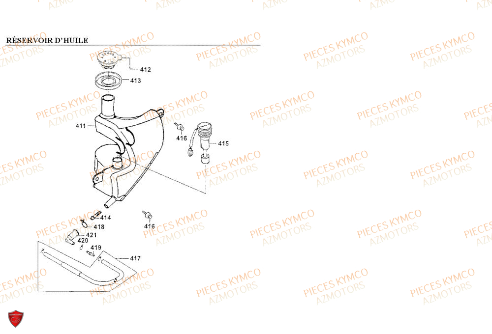 Reservoir D Huile KYMCO Pieces COBRA 50 2T (SF10AF/SF10AG)