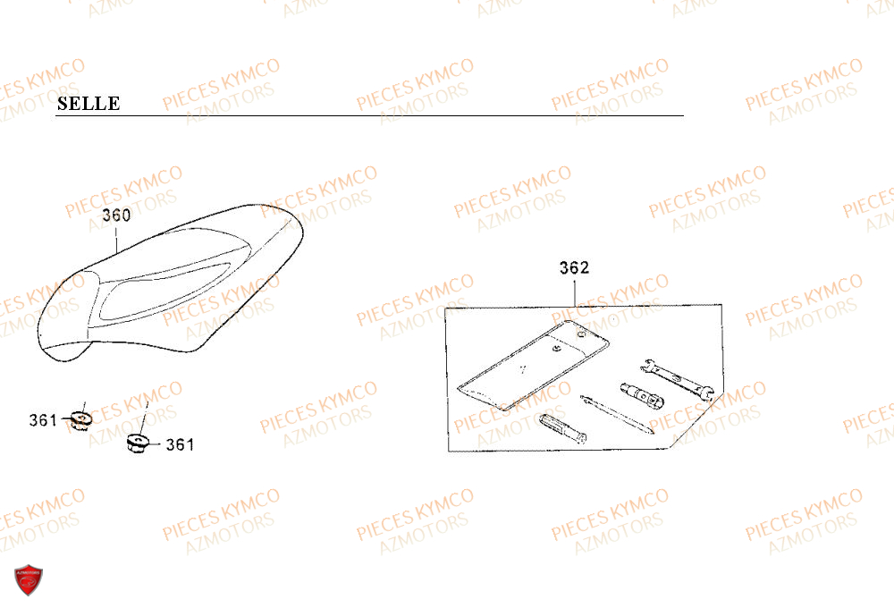Selle KYMCO Pieces COBRA 50 2T (SF10AF/SF10AG)