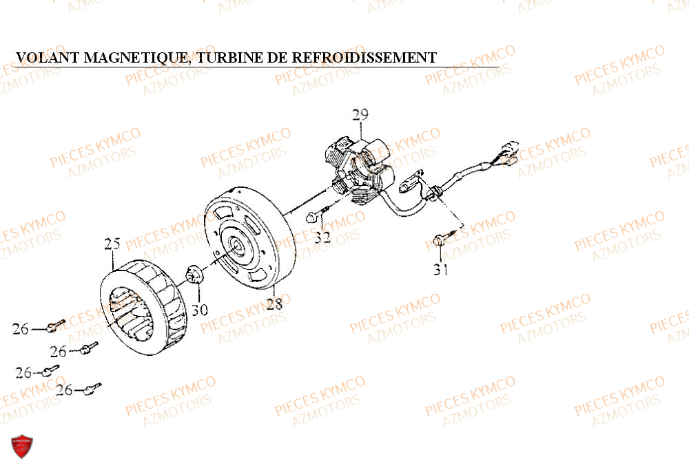Volant Magnetique KYMCO Pieces COBRA 50 2T (SF10AF/SF10AG)