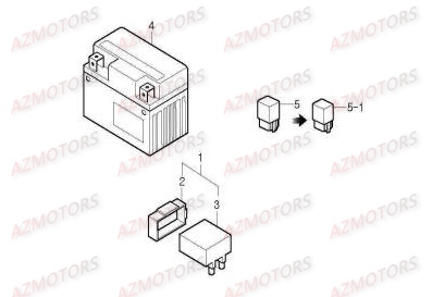 Batterie DAELIM Pièces Scooter DAELIM CORDI 50cc 2T
