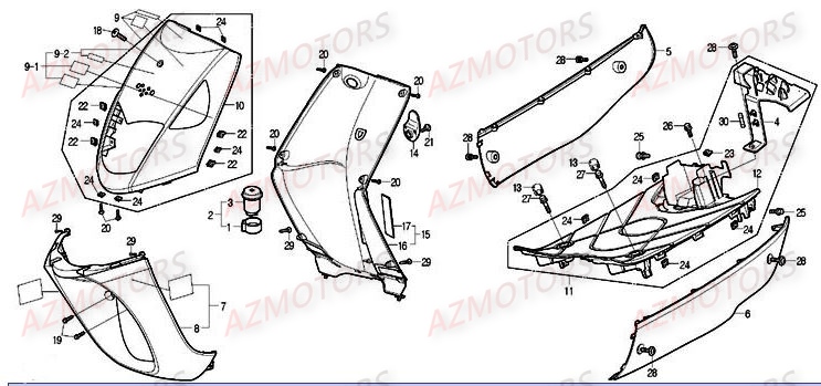 FACE AVANT CORDI 50 TITANIUM DAELIM (derniere pieces dispo) pour CARENAGES AVANT de CORDI 50CC