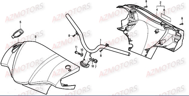 Guidon DAELIM Pièces Scooter DAELIM CORDI 50cc 2T
