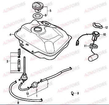 Reservoir DAELIM Pièces Scooter DAELIM CORDI 50cc 2T
