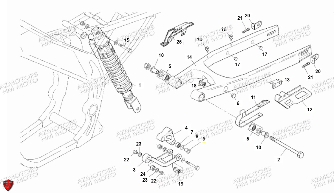 Bras Oscillant Amortisseur VENT PIECES HM 50 CRE SIX COMPETITION (2013-14)