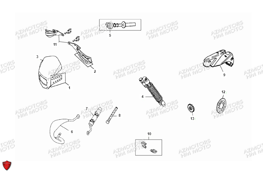 Carenages Couronne Pignon VENT PIECES HM 50 CRE SIX COMPETITION (2013-14)