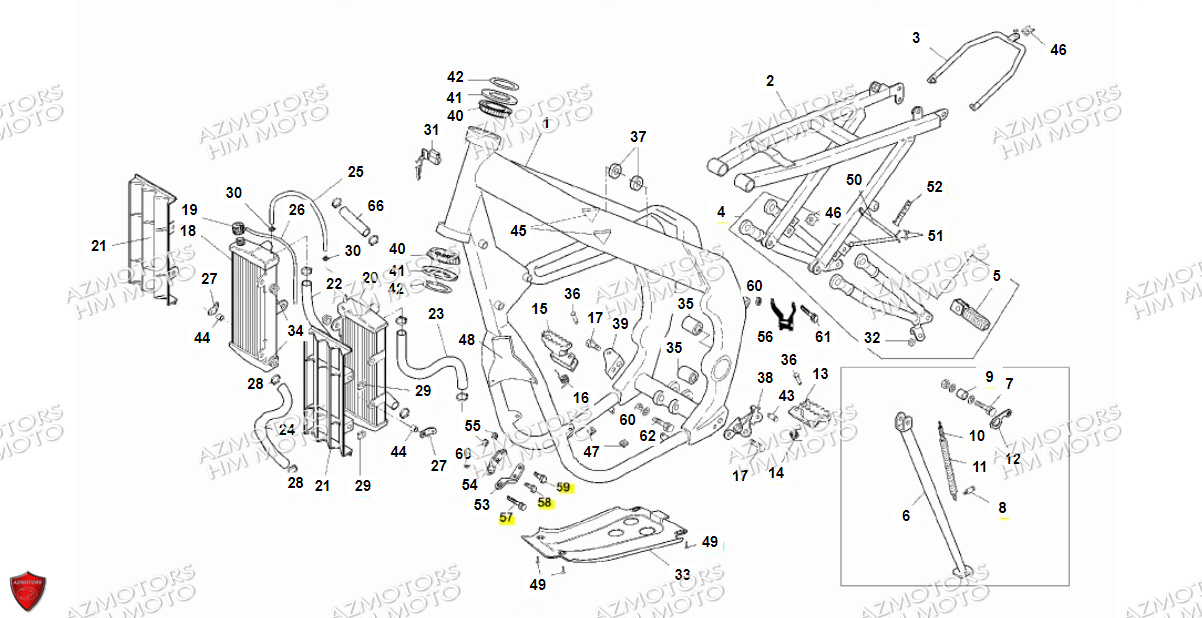 Chassis VENT PIECES HM 50 CRE SIX COMPETITION (2013-14)