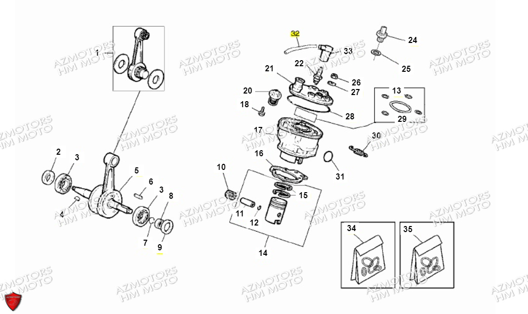 CYLINDRE_VILEBREQUIN VENT PIECES HM MOTO 50 CRE ENDURO SIX COMPETITION (2013-14)
Cadre Périmétrique ALU,Fourche hydraulique inversée, réglable Paioli ø 41 mm, débattement 260 mm