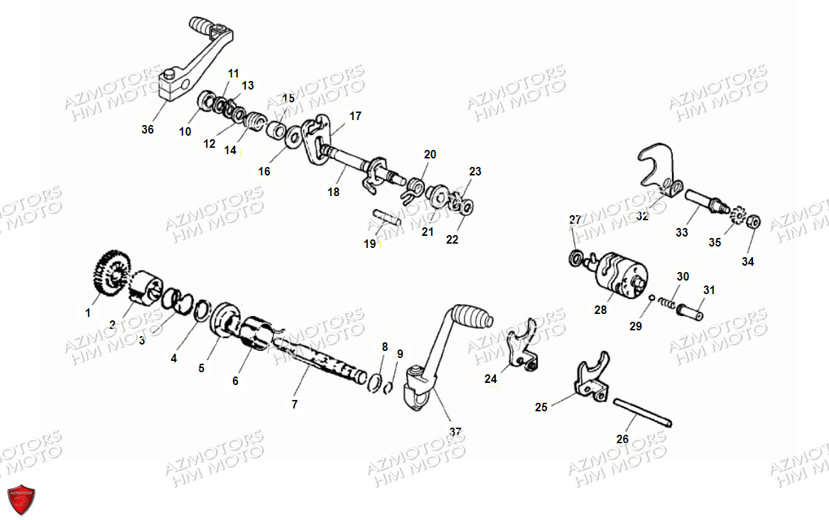 Selecteur Boite A Vitesses VENT PIECES HM 50 CRE SIX COMPETITION (2013-14)