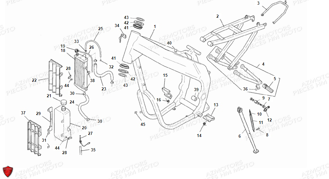 Cadre Chassis Radiateur VENT PIECES HM 50 CMC (2010-2011)