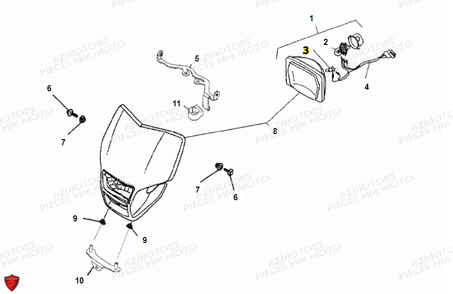 Carenage Phare VENT PIECES HM 50 CMC (2010-2011)