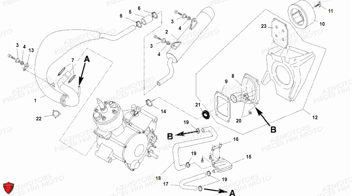 Filtre A Air Echappement VENT PIECES HM 50 CMC (2010-2011)