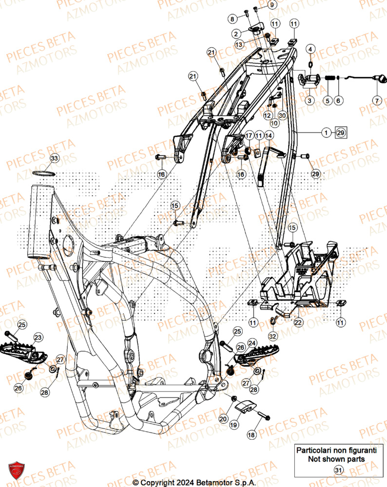 Accessoires Du Chassis BETA Pieces BETA CROSS RX 250 2T - (2026)