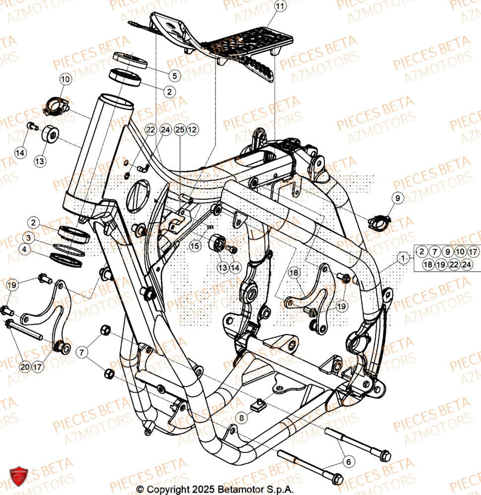 Chassis BETA Pieces BETA CROSS RX 250 2T - (2026)