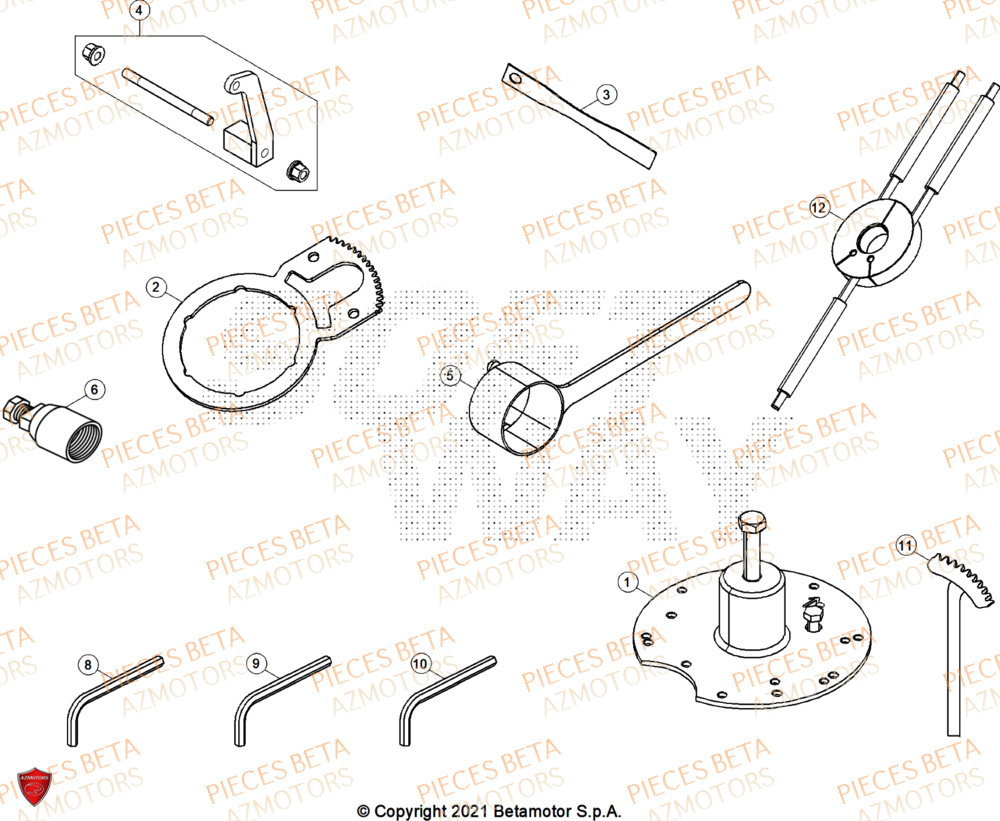 Outils 2 BETA Pieces BETA CROSS RX 250 2T - (2026)
