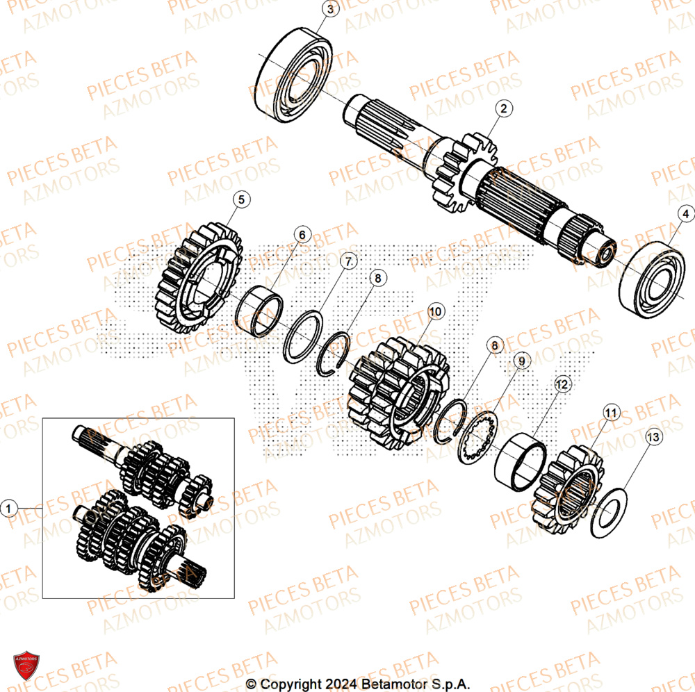 Transmission BETA Pieces BETA CROSS RX 250 2T - (2026)