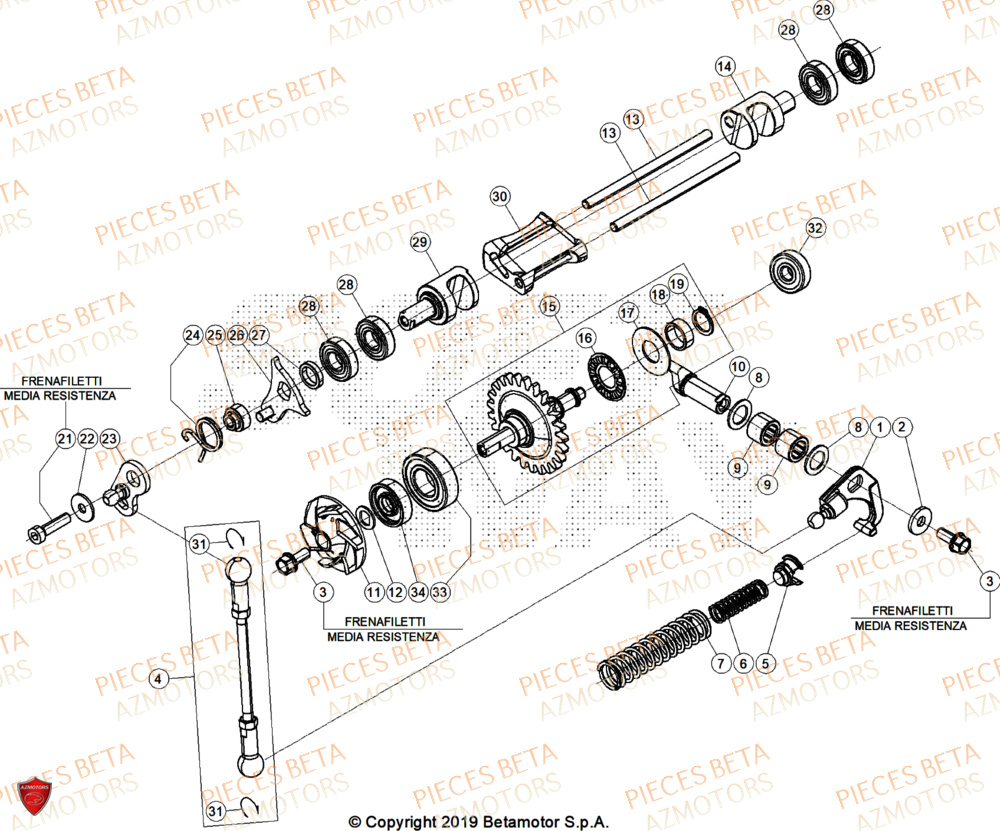 Refroidissement BETA Pieces BETA CROSS RX 350 2T - (2026)
