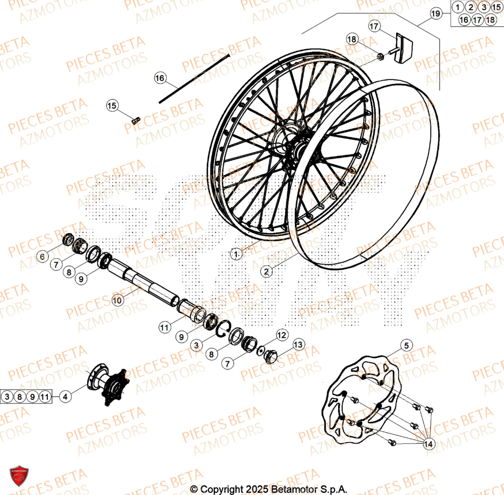 Roue Avant BETA Pieces BETA CROSS RX 450 4T - (2026)