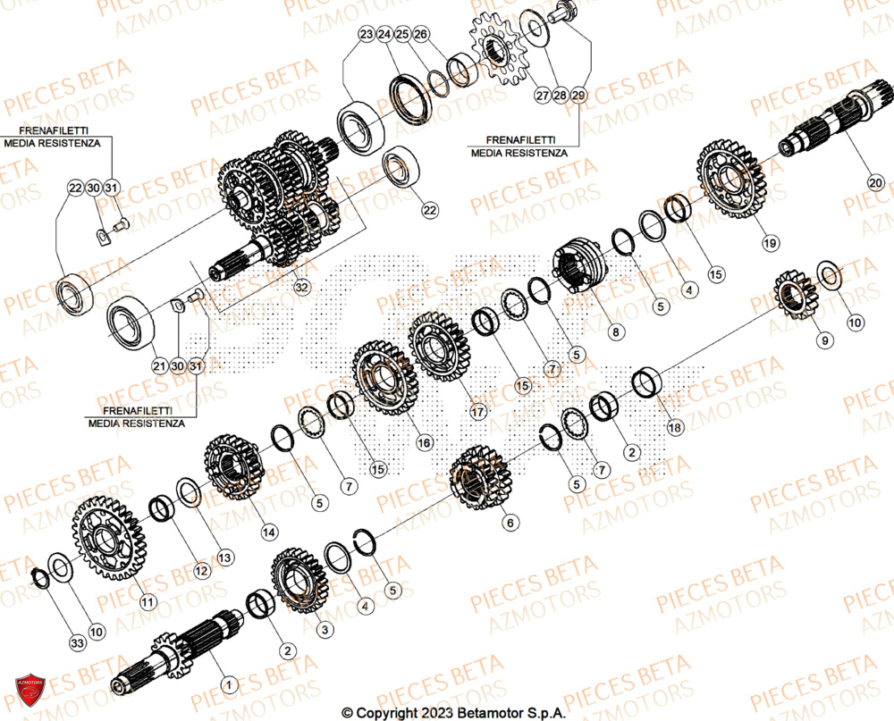 Transmission BETA Pieces BETA CROSS RX 450 4T - (2026)