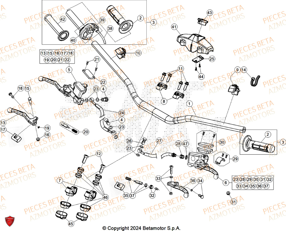 Guidon BETA Pieces BETA CROSS RX 300 2T - (2025)