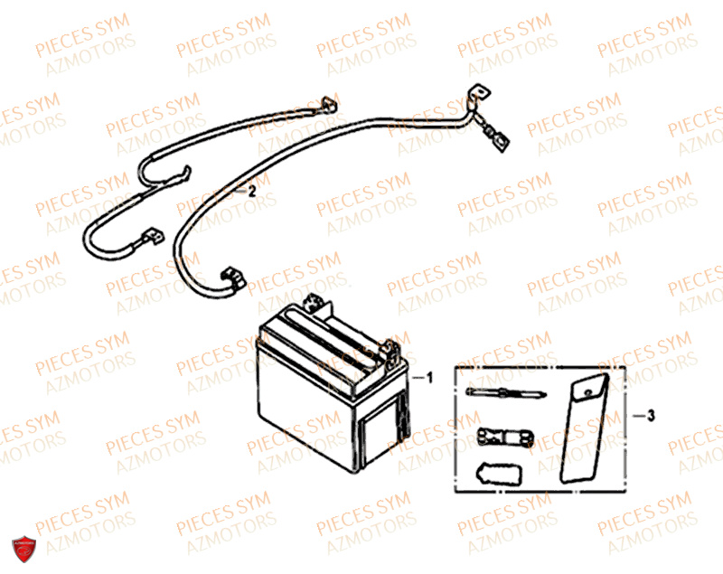Batterie SYM Pièces CROX 50 - AE05WA-EU (2018-2020)