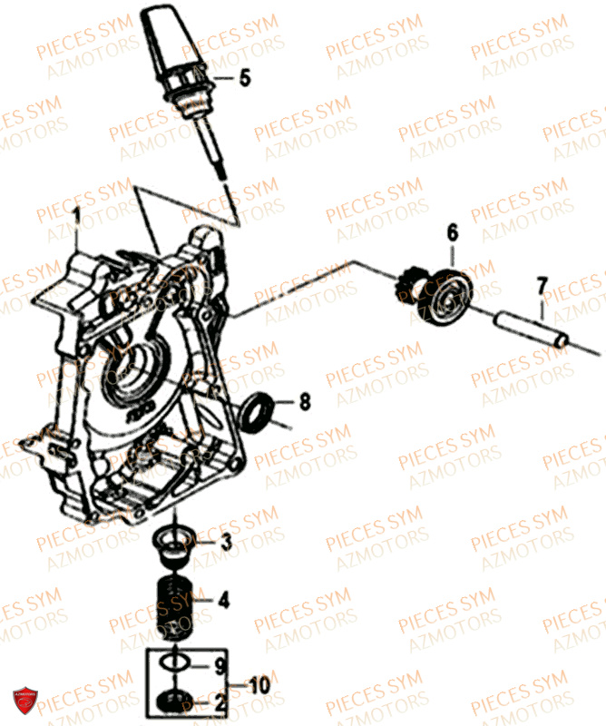 Carter Droit SYM Pièces CROX 50 - AE05WA-EU (2018-2020)