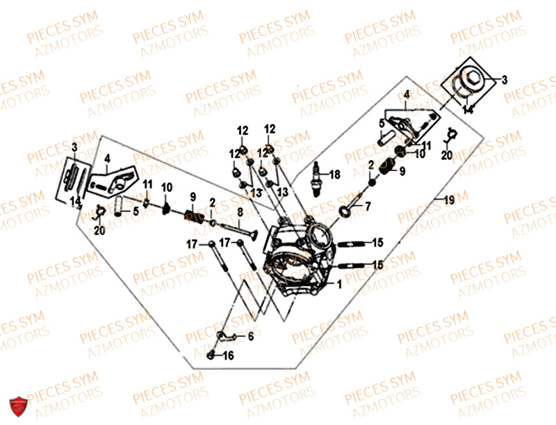 Culasse SYM Pièces CROX 50 - AE05WA-EU (2018-2020)