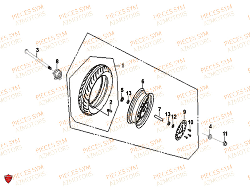 Roue Avant SYM Pièces CROX 50 - AE05WA-EU (2018-2020)
