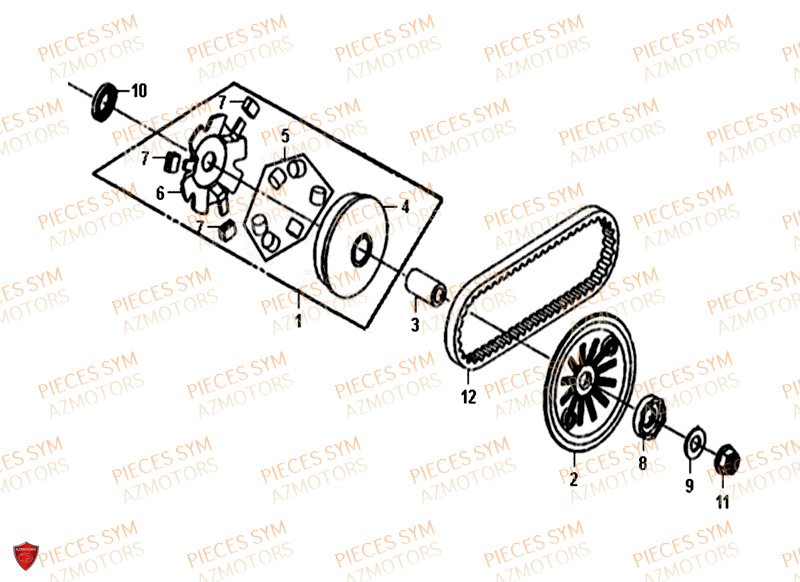 Variateur SYM Pièces CROX 50 - AE05WA-EU (2018-2020)