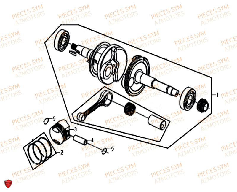 Vilebrequin SYM Pièces CROX 50 - AE05WA-EU (2018-2020)
