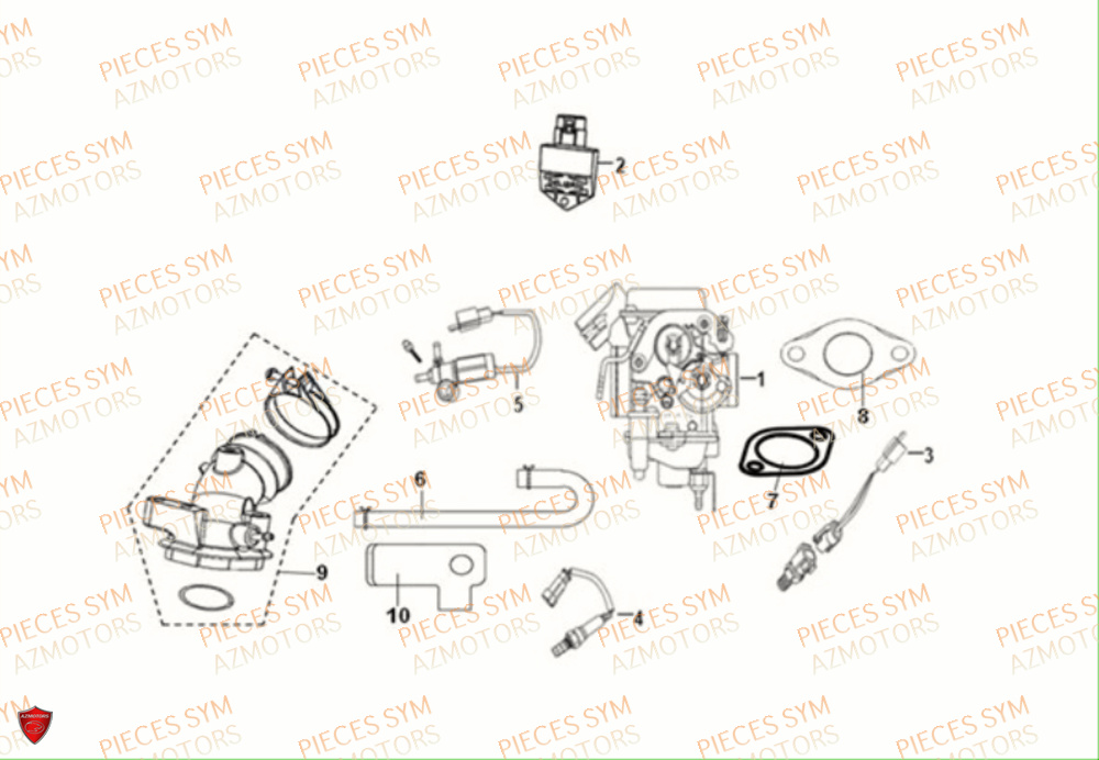 Carburateur SYM Pièces CROX 50 E5 - AE05WB-EU (2021)