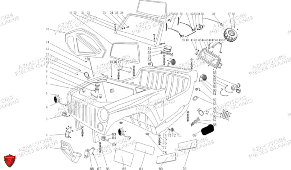 Carrosserie Autocollants GLAMIS Pièces Buggy GLAMIS CRUISER 850 EFI [2011-2012]