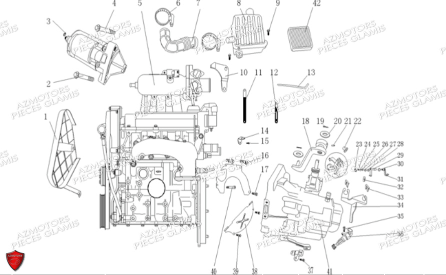 Ensemble Moteur Boite A Air GLAMIS Pièces Buggy GLAMIS CRUISER 850 EFI [2011-2012]