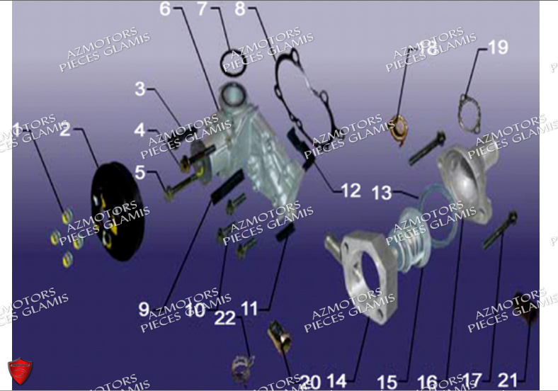 Ensemble Refroidissement GLAMIS Pièces Buggy GLAMIS CRUISER 850 EFI [2011-2012]