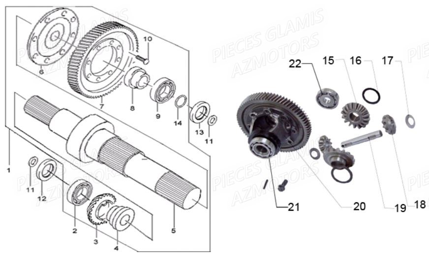 ENSEMBLE PIGNON AZMOTORS CRUISER 2011 12