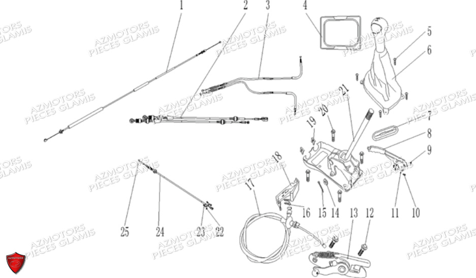 Frein De Park Levier De Vitesses Verrou De Capot GLAMIS Pièces Buggy GLAMIS CRUISER 850 EFI [2011-2012]