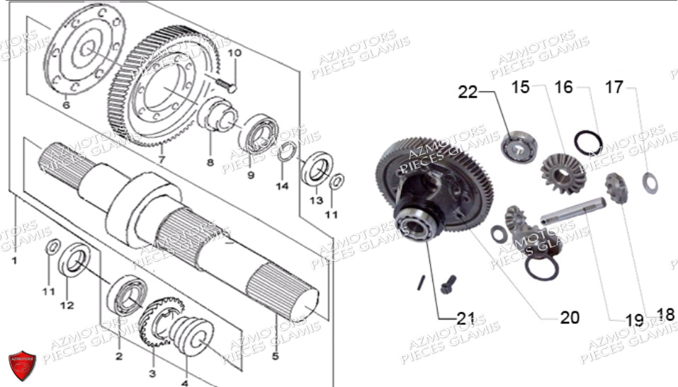 Mecanisme De Reduction Principale GLAMIS Pièces Buggy GLAMIS CRUISER 850 EFI [2011-2012]