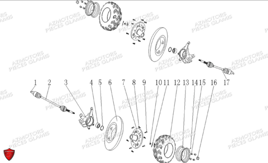 Roues Arriere GLAMIS Pièces Buggy GLAMIS CRUISER 850 EFI [2011-2012]