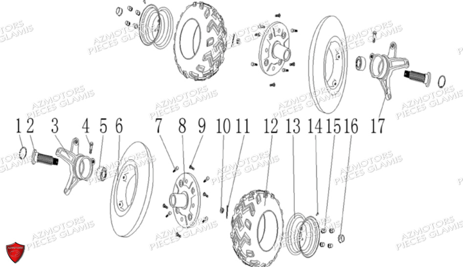 Roues Avant GLAMIS Pièces Buggy GLAMIS CRUISER 850 EFI [2011-2012]