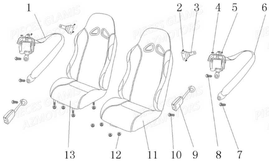 SIEGES AZMOTORS CRUISER 2011 12
